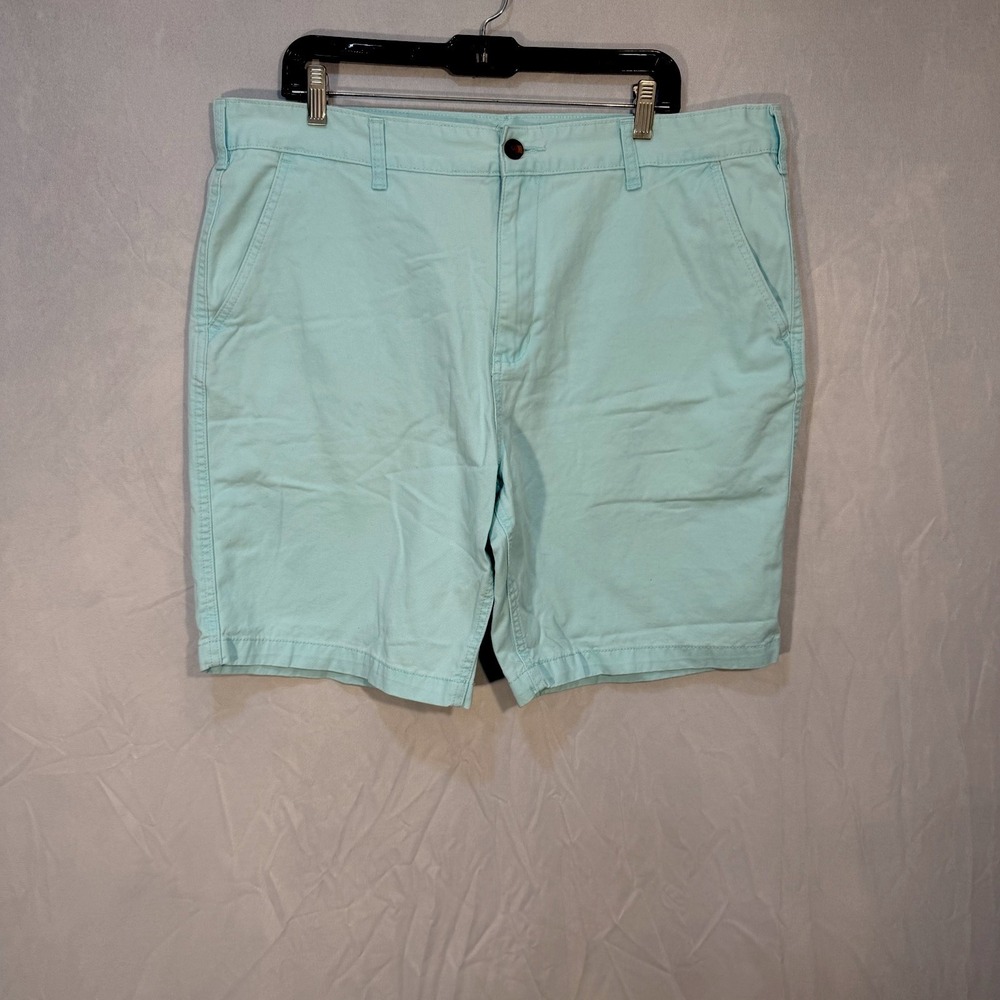 Faded Glory Chino Shorts Men's Size 40 Flat Front Shorts Mint Greenโ